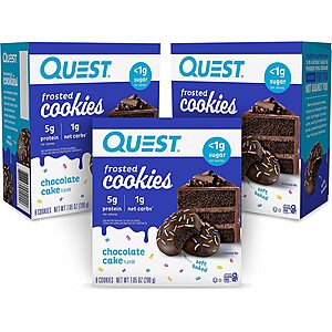24-Count Quest Nutrition Frosted Cookies: Birthday Cake $16.17 or Chocolate Cake $15.36 w/ Subscribe & Save & More via Amazon