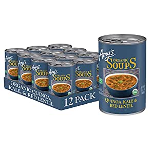 Amy's Soup, Vegan, Gluten Free, Organic Kale, Quinoa and Red Lentil, 14.4 Ounce (Pack of 12) for $9.24