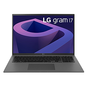 LG gram Lightweight Laptop: 17" 2560x1600, i5-1240P, 16GB LPDDR5, 512GB SSD $999 + Free Shipping