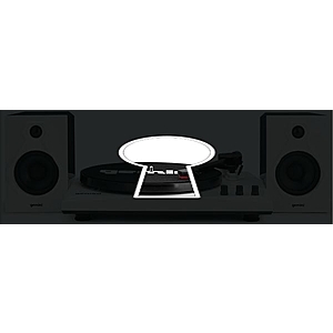 Gemini Belt Drive Turntable Set, 3 Speed Record Player W/ 2 Speakers Black/White - $59