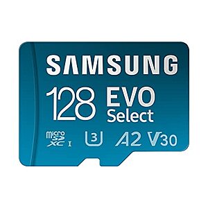 128GB Samsung EVVO Select U3 A2 V30 microSDXC Memory Card w/ Adapter $16 + Free Shipping