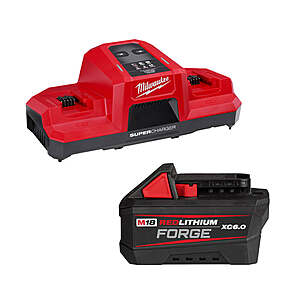Milwaukee M18 Dual Bay Super Charger Starter Kit w/ XC 6.0Ah Forge Battery $279 + Free Shipping