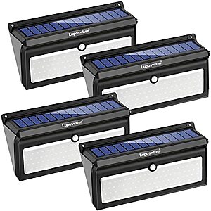 motion sensor Outdoor Solar powered Lights 100 LED 4 pack wall mounted weatherproof 60% off $16 at LuposwitenDirect via Amazon