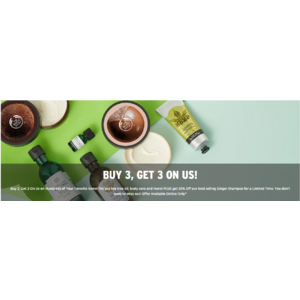 The Body Shop Buy 3 Get 3 Sale Online Only: Includes Tea Tree, Satsuma & Banana Products- + Free S/H $25+