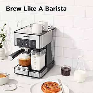 Chefman Barista Pro Espresso Machine, New, Stainless Steel, 1.8 Liters $99