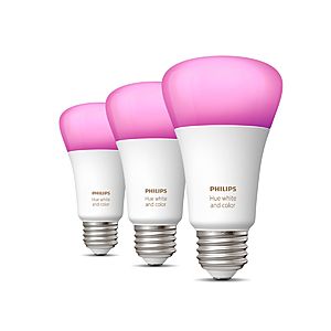 3-Pack Philips Hue White & Color Ambiance E26 A19 Bluetooth LED Smart Bulbs $100 + Free S/H