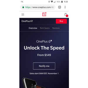$521.55 UNLOCKED OnePlus 6T (5% off via Student Program) No Tax and Free Shipping!