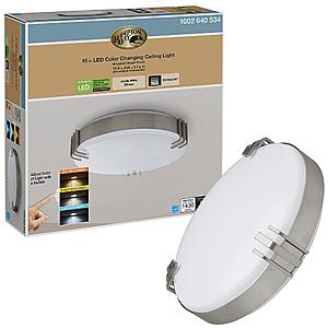 Hampton Bay LED Color Changing Flush Mount Ceiling Light (Round) $17 + Free S/H on $45+
