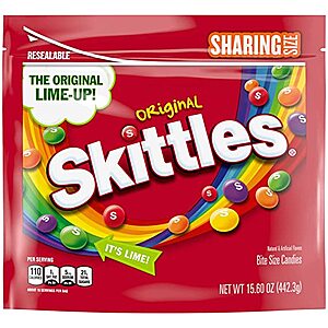 15.6-Oz Skittles Candy Sharing Size Bags (Original) $3.10 w/ Subscribe & Save