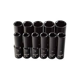 ARCAN PROFESSIONAL TOOLS 1/2 Inch Drive Deep Impact Socket Set, Metric, 10mm - 24mm, Cr-V, 11-Piece (AS21211MD) $9.57 after coupon