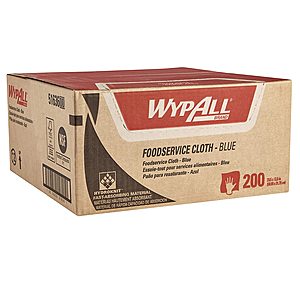 200-Sheets WypAll  Foodservice Extended Use Reusable Cloths (Blue) $7 & More