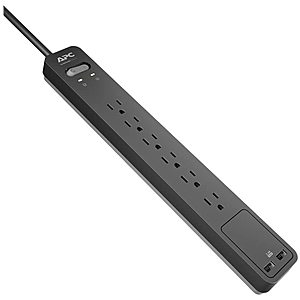 APC Power Strip Surge Protector with USB Charging Ports, PE6U2, 1080 Joules, Flat Plug, 6 Outlets $4.88 at Amazon
