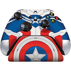 Razer Limited Edition Captain America Wireless Controller & Quick Charging Stand Bundle for Xbox Series X|S, Xbox One: Impulse Triggers - Textured Grips - 12hr Battery Li - $61.12