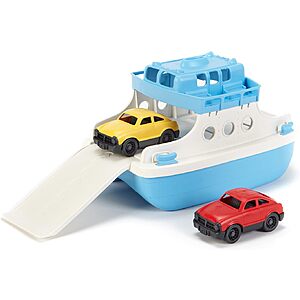 Green Toys Ferry Boat with Mini Cars Bathtub Toy (Blue/White) $5