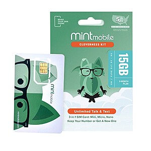 Mint Mobile 3-Month 15GB/Month + Unlimited Talk/Text w/ $30 Target Gift Card $60 & More + Free Shipping