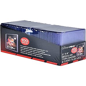 Prime Members: 100-Ct Ultra Pro 3"x4" Regular Top Loader & Trading Card Sleeves $11.40 w/ Subscribe & Save + Free S&H