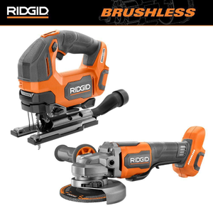RIDGID 18V Cordless 2-Tool Combo Kit with Jig Saw and Grinder (Tools Only) R9204447SB - The Home Depot $139