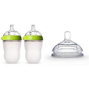 2-count 8oz Comotomo Baby Bottles (Green) + Silicone Replacement Nipple (Bundle) $12.86 + Free Shipping w/ Prime or on $35+