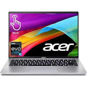 Acer Swift Go Intel Evo Thin & Light Premium Laptop 14" 1920x1200 100% sRGB Touch Screen Display Intel Core i7-1355U Intel Iris Xe 16GB LPDDR5 512GB Gen 4 SSD SFG14-71T-7 - $454.99