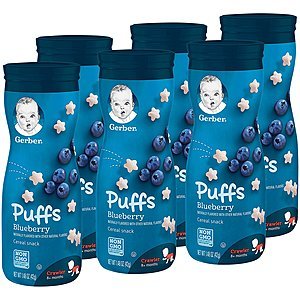 6-Count of Gerber Graduates Puffs Cereal Snack (Blueberry) $7.09 or Less w/ S&S & More + Free Shipping ~ Amazon