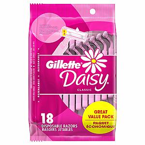 18-Count Gillette Daisy Classic Disposable Women's Razors $9.79 + Free S&H w/ Prime or orders $25+ ~ Amazon