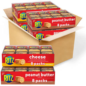 Amazon.com: RITZ Peanut Butter Sandwich Cracker Snacks and Cheese Sandwich Crackers, Snack Crackers Variety Pack, 32 Snack Packs $13