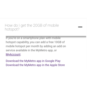 Free international calls, +10gb Mobile Hotspot for Metro PCS customers.