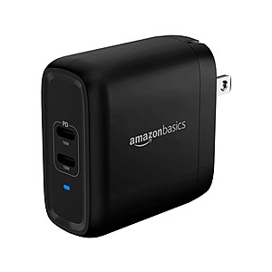 AmazonBasics 36W Dual USB-C Wall Charger With Power Delivery, UL-listed $9.99