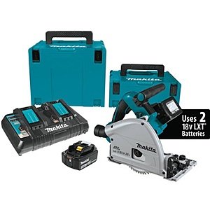 Makita 18V X2 Track Saw with 4 Batteries and 39" Guide Rail for $479