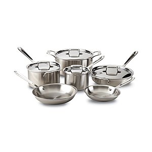 All-Clad d5 Stainless Brushed 10-Piece Cookware Set $599