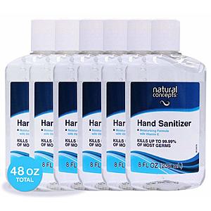 Amazon - 6-pack NATURAL CONCEPTS 8-oz bottle, with 65% Ethyl Alcohol Hand Sanitizer $9.4