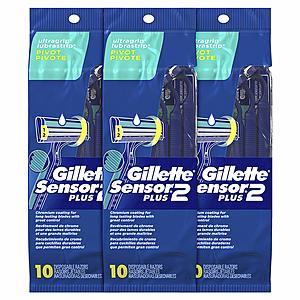 30-Count Gillette Sensor2 Plus Men's Disposable Razors $6.80 w/ S&S + Free S/H