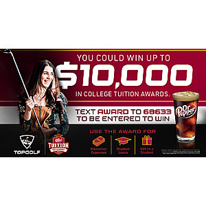 Topgolf: $10 Off Game Play + Free Dr. Pepper