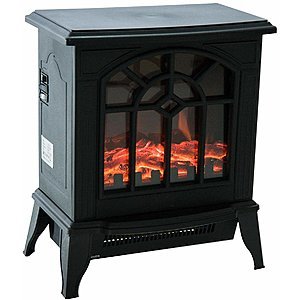 HOMCOM 16" 1500W Freestanding Indoor Electric Fireplace Heater - Black $47.99 + fs
