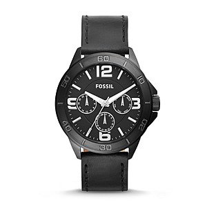 Fossil Modern Century Multifunction Black Leather Watch $43.50 -or- $36.24 w/ email signup + Free Ship