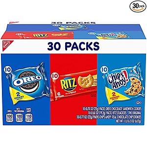 30-Ct Nabisco Cookies & Cracker Variety Pack (Oreo, Ritz & Chips Ahoy!) $7.60 w/ S&S + free shipping w/ Prime or on $25+