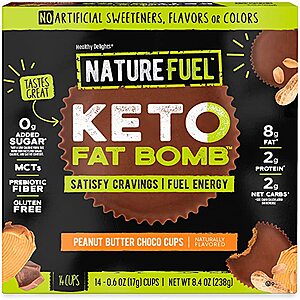 14-Count Healthy Delights Nature Fuel Keto Fat Bomb (Peanut Butter Choco Cup) $7.50