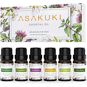 6-Piece 10-ml Asakuki Essential Oil Variety Set $4 w/ Subscribe & Save