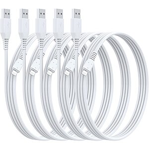 5-Pack 3-Ft Ailawuu USB-A to Lightning Charging Cables (White) $6 + Free Shipping w/ Prime or on $25+