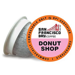 San Francisco Bay Coffee K-cup: 80-Ct Donut Shop, Breakfast Blend, Caramel or Cinnamon Crum Cake $18.50 & More w/ S&S + Free Shipping w/ Prime or on $25+
