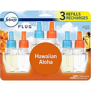 3-Count Febreze Plug in Air Freshener & Odor Eliminator Refill: Hawaiian Aloha $7.70, Linen & Sky $7.30 & More + Free Shipping w/ Prime or on $25+