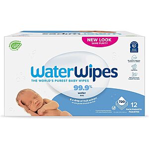 WaterWipes Sensitive Baby Wipes (Unscented & Hypoallergenic): 12-Pack 60-Ct $26.80 ($2.23 each) & More w/ S&S + Free Shipping w/ Prime or on $25+