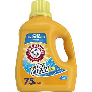 118.1-Oz Arm & Hammer Plus OxiClean Liquid Laundry Detergent (75-Loads, Fresh Scent) $5.20 w/ S&S + Free Shipping w/ Prime or on $25+