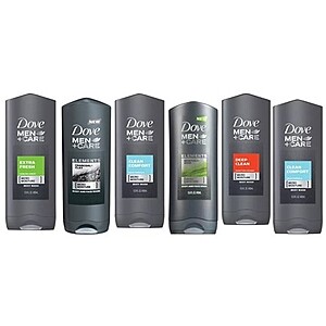 6-Pack 13.5-Oz Dove Men+Care Shower Gel (Assorted Scents) $20 ($3.33 each) + Free Shipping w/ Amazon Prime