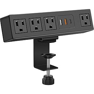 CCCEI 1200J Desk Clamp Power Strip (4-AC Outlet, 1-USB C, 1-QC USB A, 1-USB A, Black) $21.50 + Free Shipping