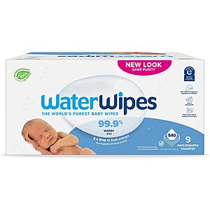 60-Count WaterWipes Sensitive Baby Wipes (Unscented & Hypoallergenic): 9-Pack $20.10, 12-Pack $26.80 & More w/ S&S + Free Shipping w/ Prime or on $25+