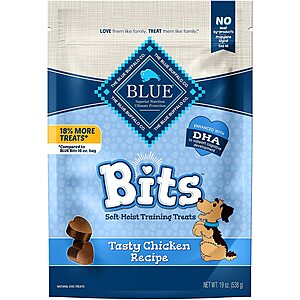 Blue Buffalo Dog Treats: 19-Oz Blue Bits Natural Soft-Moist (Chicken or Beef) $11.25, 4-Oz Wilderness Wild Bits (Chicken) $3.75 & More w/ S&S + Free Shipping w/ Prime or on $25+