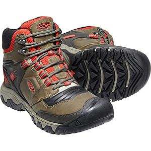 KEEN Men's Ridge Flex Mid Height Waterproof Hiking Boot (Standard or Wide, Dark Olive/Ketchup) $64.90 + Free Shipping