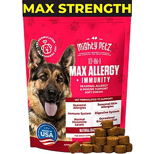 Mighty Petz 40% Off: 8.47-Oz Max 10-in-1 Allergy + Immunity Supplement $5.95, 16-Oz 2-in-1 Oatmeal Dog Shampoo & Conditioner $4.95 & More w/ S&S + Free Shipping w/ Prime or on $25+