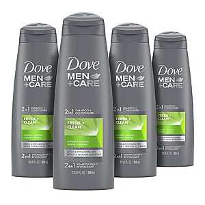 4-Pack 12-Oz Dove Men+Care Fortifying 2-in-1 Shampoo & Conditioner (Fresh + Clean) $10.20 ($2.55 each) w/ S&S + Free Shipping w/ Prime or on $25+